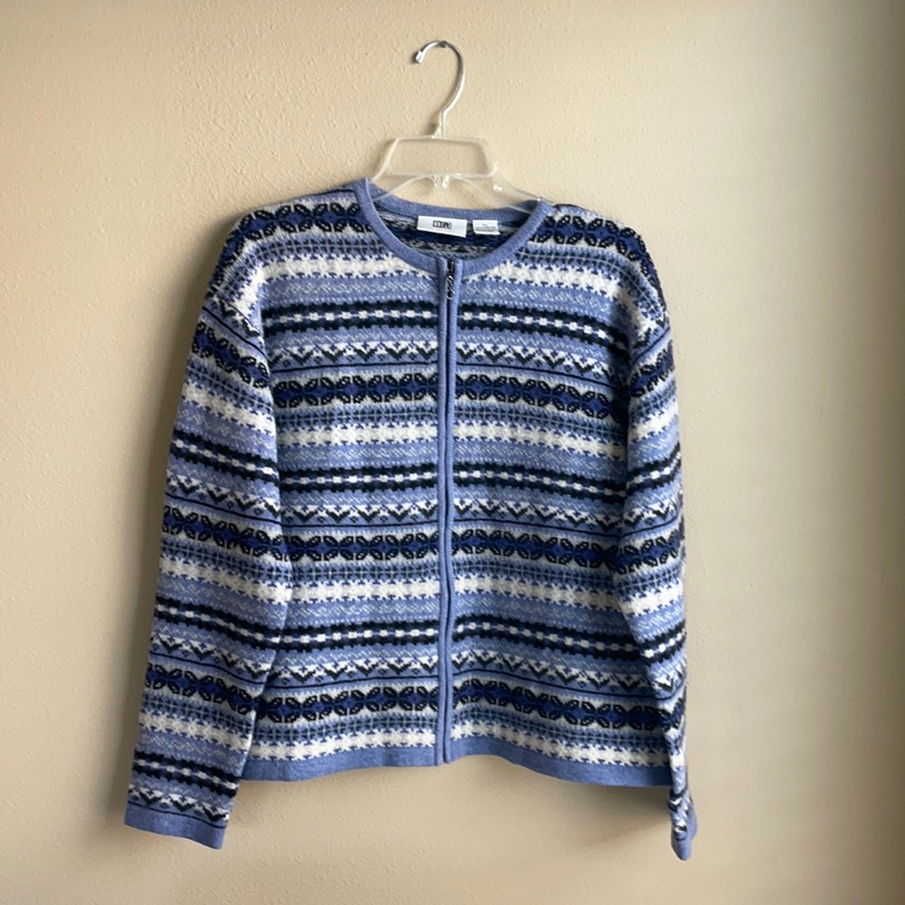 Wool zip up sweater